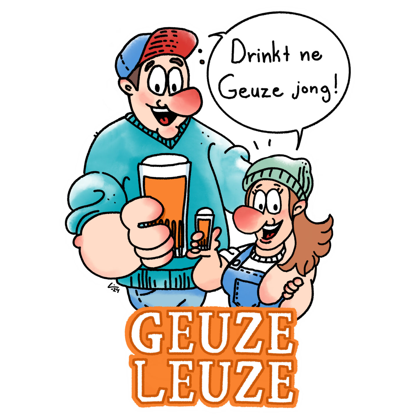 Geuze-Leuze sticker "Astrid en Gert-Jan"
